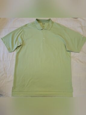 Adidas Climalite Polo Shirt Mens Large Green Golf Performance Short Sleeve